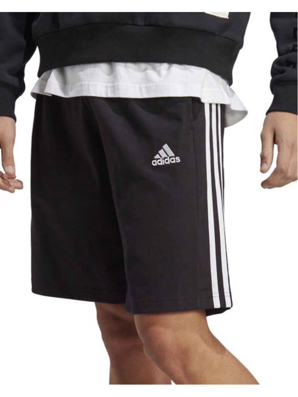Premium Adidas Trefoil Black Stripe Sweat Shorts